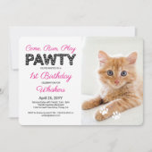 Schattige Paw Prints Aangepaste Pet Verjaardag Paw Kaart (Voorkant)