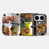 Schattige Paw Prints Dog Fotocollage Case-Mate iPhone Case (Achterkant (horizontaal))
