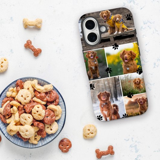 Schattige Paw Prints Dog Fotocollage Case-Mate iPhone Case