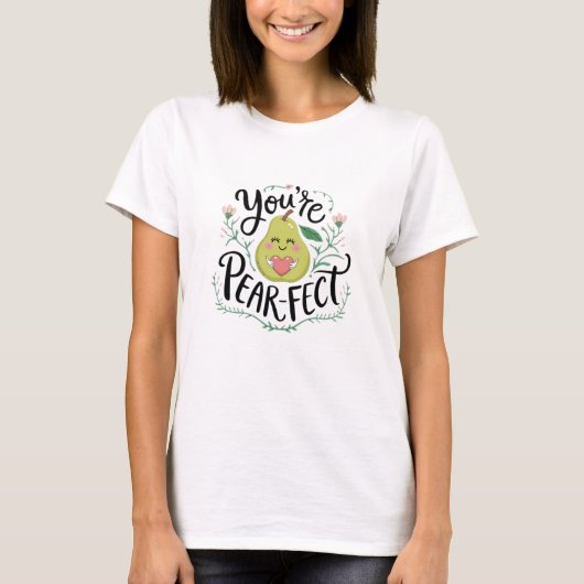 Schattige Pear Graphics voor Kawaii Fans T-shirt (Voorkant)