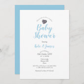 Schattige Pebble Heart Couples Baby shower / Stroo Kaart (Voorkant / Achterkant)