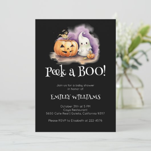 Schattige Peek-A-Boo Baby shower Kaart (Staand voorkant)