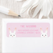 Schattige Peek-a-boo Bunny Etiket (Insitu)