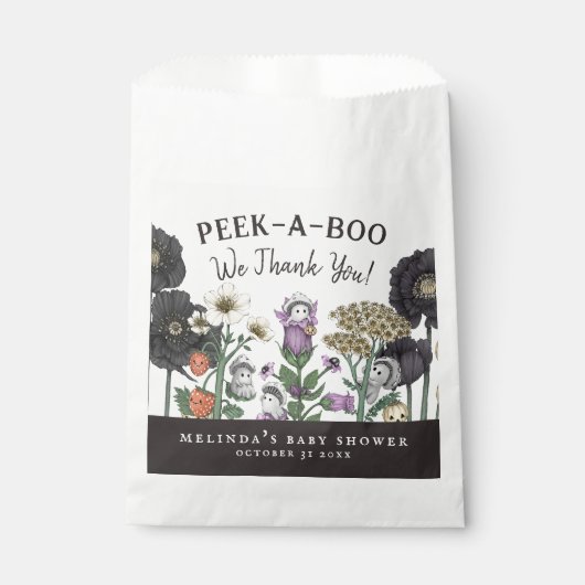 Schattige Peek-a-Boo Ghost Halloween Baby shower Bedankzakje (Voorkant)