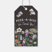 Schattige Peek-a-Boo Halloween Baby shower Favorie Cadeaulabel (Voorkant)