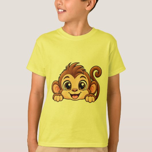 Schattige Peekaboo Aap T-shirt (Voorkant)