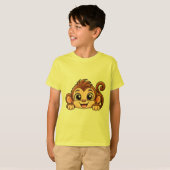 Schattige Peekaboo Aap T-shirt (Voorkant volledig)