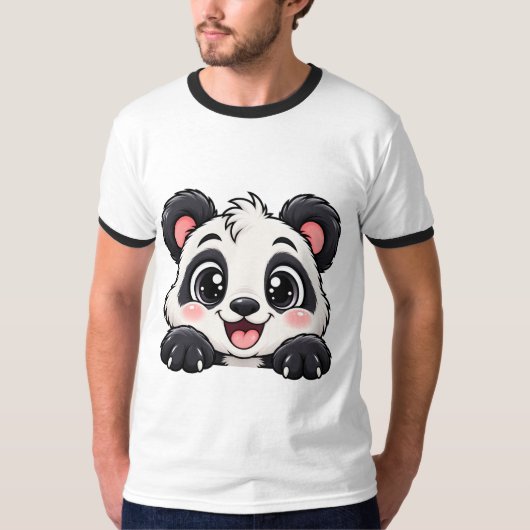 Schattige Peekaboo Panda T-shirt (Voorkant)