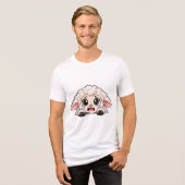 Schattige Peekaboo Schapen Tri-Blend Shirt (Voorkant volledig)