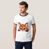 Schattige Peekaboo Vos T-shirt (Voorkant volledig)