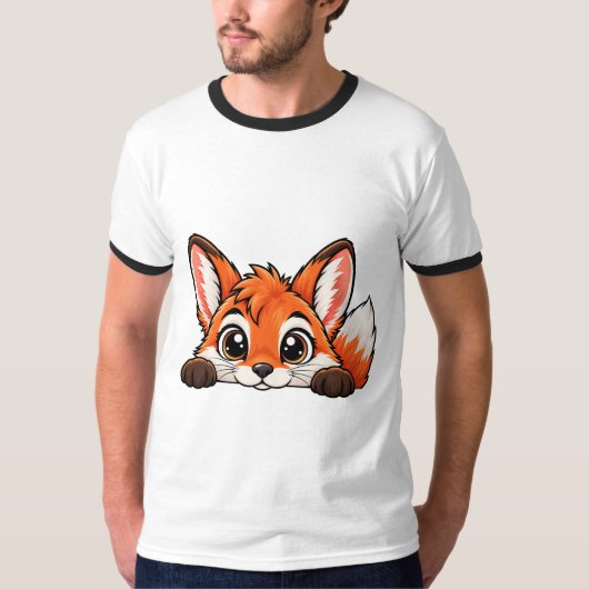 Schattige Peekaboo Vos T-shirt (Voorkant)