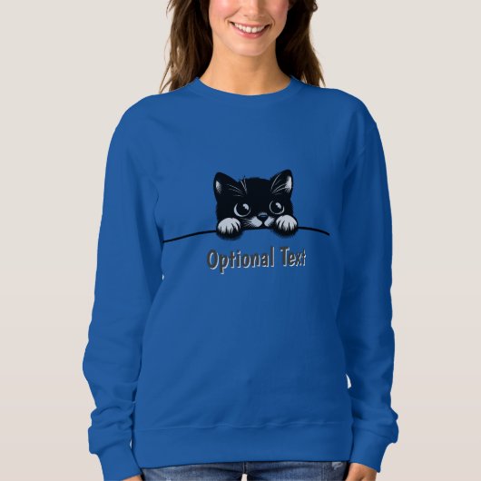Schattige Peeking Cat Design Sweatshirt (Voorkant)