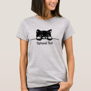 Schattige Peeking Cat Design T-shirt