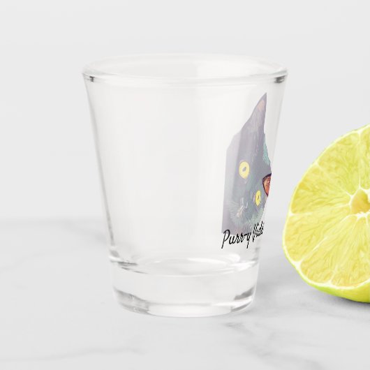 Schattige Peeking Cat Gesponnen-y Vida Shot Glass Shot Glas (Links)