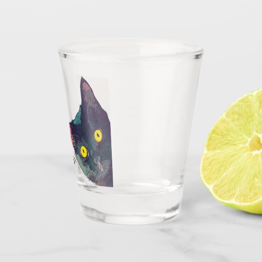 Schattige Peeking Cat Gesponnen-y Vida Shot Glass Shot Glas (Rechts)
