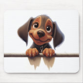 Schattige Peeking Dachshund Muismat (Voorkant)