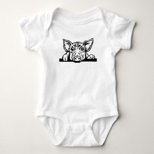SCHATTIGE PEEKING PIGLET ROMPER (Voorkant)