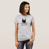 Schattige Peeking Pup ontwerp T-shirt (Voorkant volledig)