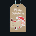 Schattige Peeking Santa Christmas Gift Label Cadeaulabel<br><div class="desc">Schattig gluren Santa met een tot - teken kerstcadeau label ingesteld op een populaire kraft achtergrond.</div>