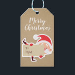 Schattige Peeking Santa Christmas Gift Label Cadeaulabel<br><div class="desc">Schattig gluren Santa met een tot - teken kerstcadeau label ingesteld op een populaire kraft achtergrond.</div>