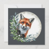 Schattige peeking woodland vos party kaart (Voorkant)