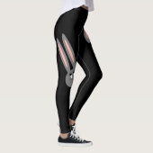 Schattige Peeping Easter Bunnies Zwart Grijs Mode Leggings (Rechts)