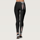 Schattige Peeping Easter Bunnies Zwart Grijs Mode Leggings (Achterkant)