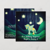 Schattige Pegasus, Maan, Sterren Slaapfeest Paard Kaart (Voorkant / Achterkant)