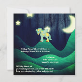 Schattige Pegasus, Maan, Sterren Slaapfeest Paard  Kaart (Achterkant)