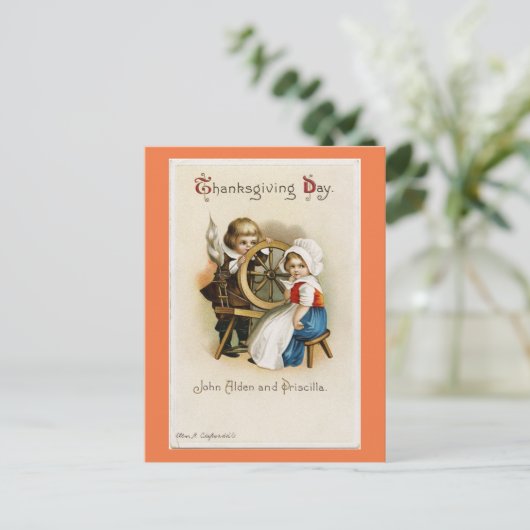 Schattige pelgrims briefkaart (Staand voorkant)