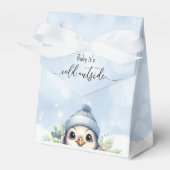 Schattige Penguin Blue Boy Baby shower Bedankdoosjes (Voorkant Zijde)