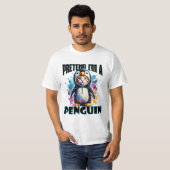 Schattige Penguin Cat Design voor speelse creaties T-shirt (Voorkant volledig)