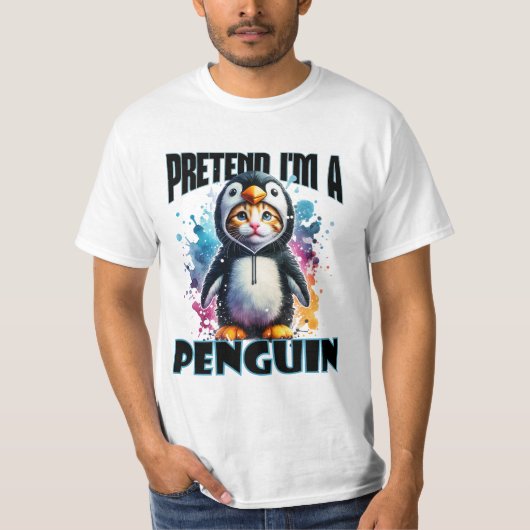 Schattige Penguin Cat Design voor speelse creaties T-shirt (Voorkant)