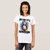 Schattige Penguin Cat Design voor speelse creaties T-shirt (Voorkant volledig)