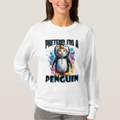 Schattige Penguin Cat Design voor speelse creaties T-shirt (Voorkant)