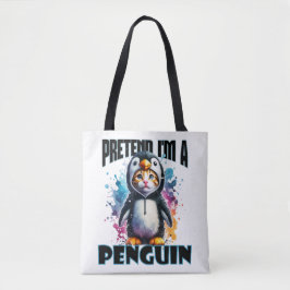 Schattige Penguin Cat Design voor speelse creaties Tote Bag