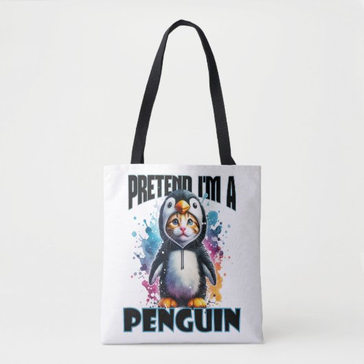 Schattige Penguin Cat Design voor speelse creaties Tote Bag (Voorkant)