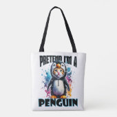Schattige Penguin Cat Design voor speelse creaties Tote Bag (Achterkant)