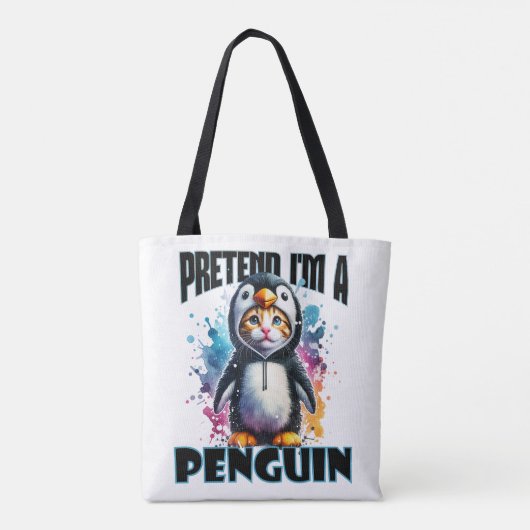 Schattige Penguin Cat Design voor speelse creaties Tote Bag (Achterkant)