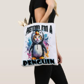 Schattige Penguin Cat Design voor speelse creaties Tote Bag (Dichtbij)