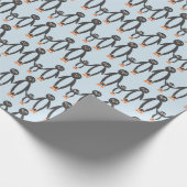 Schattige Penguin Family Gift Wrap Cadeaupapier (Hoek)