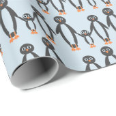 Schattige Penguin Family Gift Wrap Cadeaupapier (Rol Hoek)