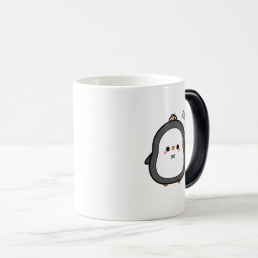 Schattige Penguin Gezegde Hoi! koffie-Mok Magische Mok (Voorkant rechts)