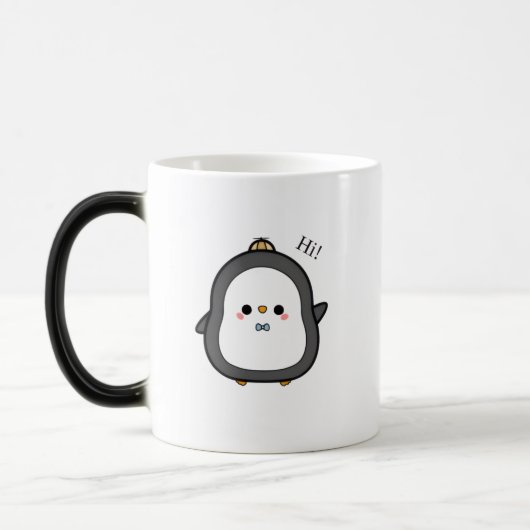 Schattige Penguin Gezegde Hoi! koffie-Mok Magische Mok (Links)
