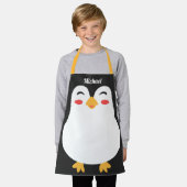 Schattige Penguin Gezicht voor Kids All-Over Print Schort (Gedragen)