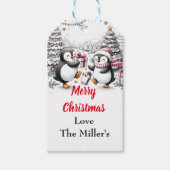 Schattige Penguin Gift Label Cadeaulabel (Voorkant)
