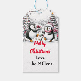 Schattige Penguin Gift Label Cadeaulabel