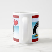 Schattige Penguin Heart-ballon - 20oz Jumbo-Mok Grote Koffiekop (Achterkant)