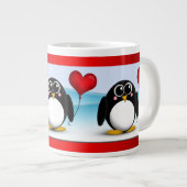 Schattige Penguin Heart-ballon - 20oz Jumbo-Mok Grote Koffiekop (Voorkant rechts)