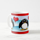 Schattige Penguin Heart Ballon Valentijnsdag Mok (Voorkant links)